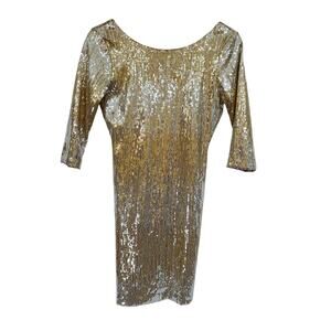 As u Wish Gold Sequin bodycon dress size small